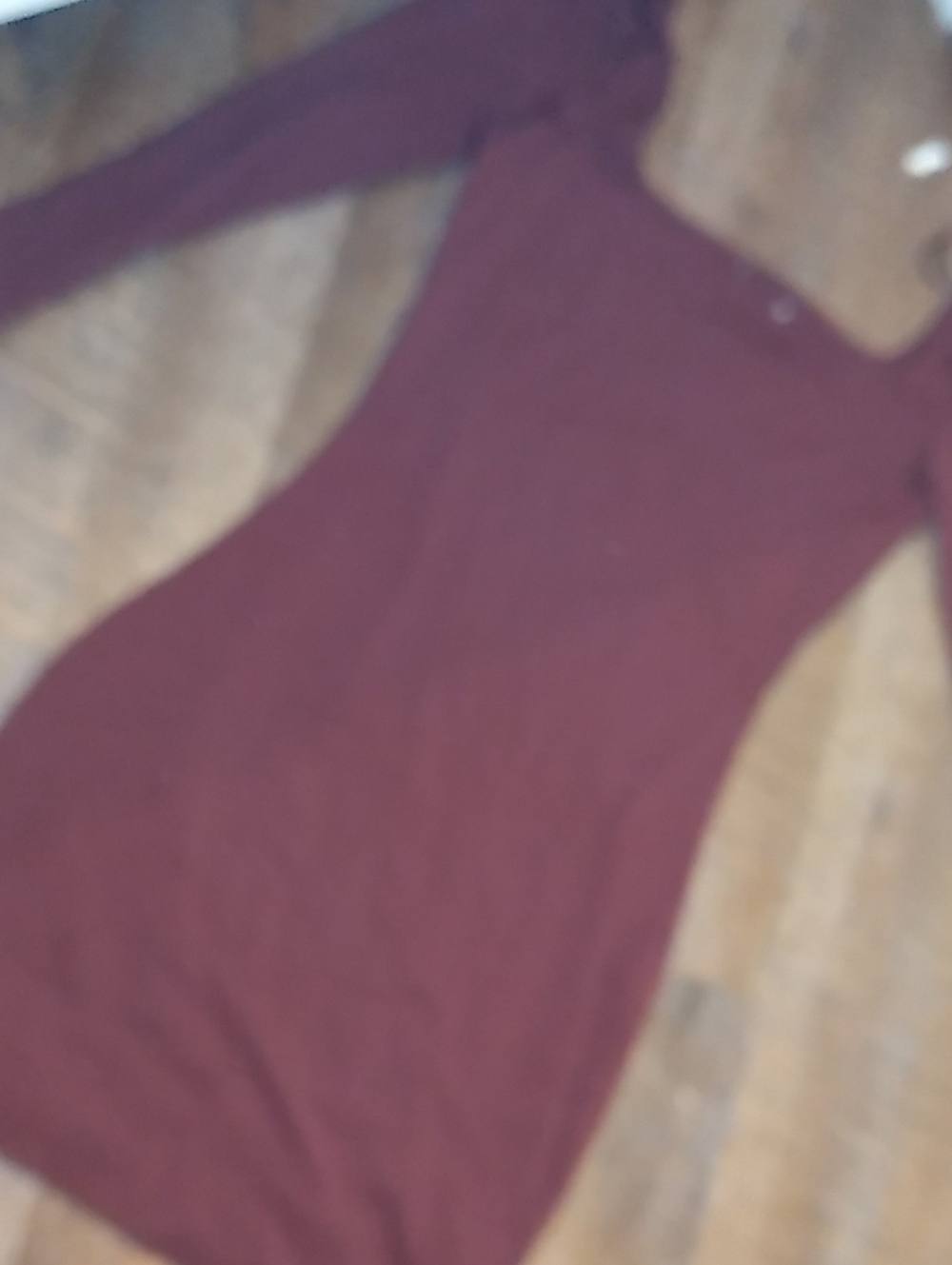 H&M Maroon Long-Sleeve Bodycon Dress